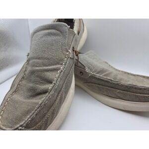 Shoe Dept Chip Mens Loafers Canvas Slip On Boat Shoes Olive Green Size 12M